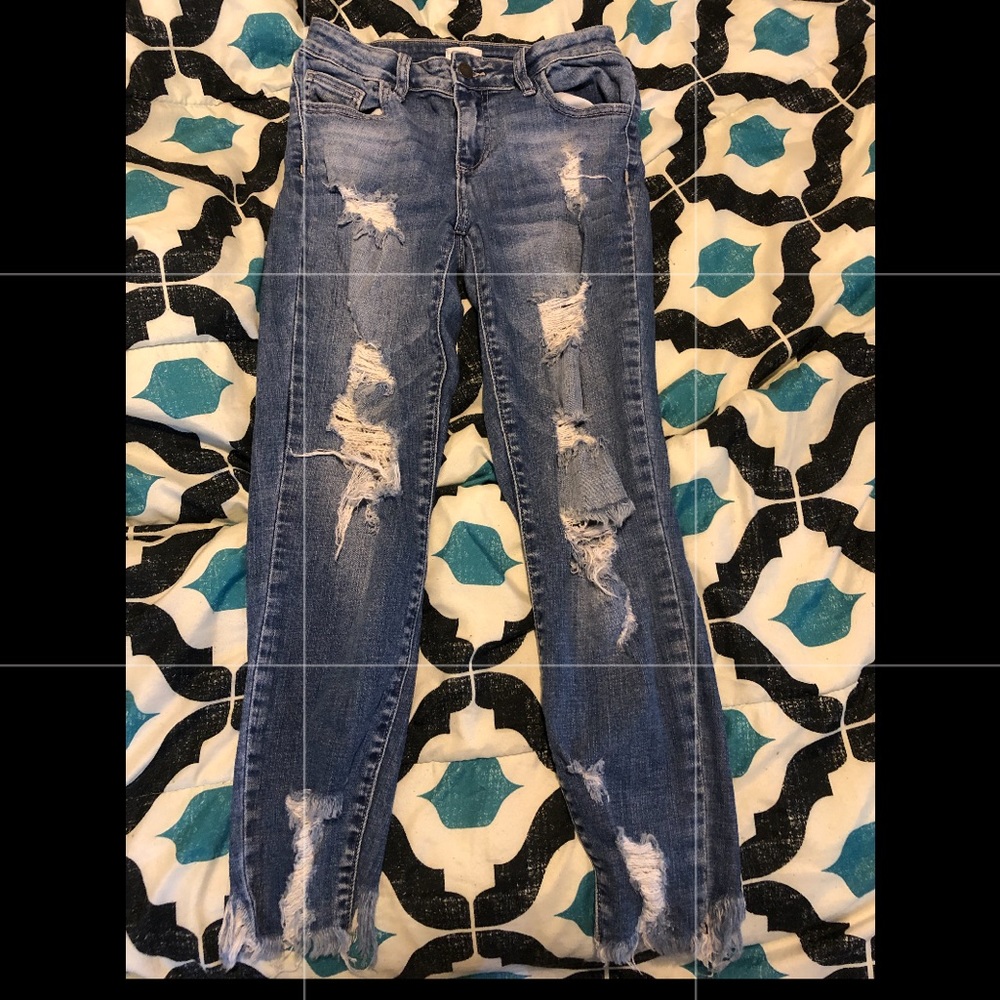 Ripped denim jeans